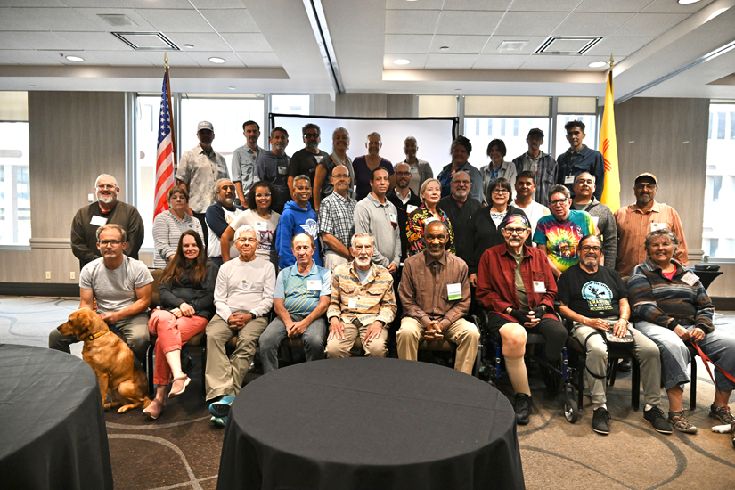 Everyone poses for a group photo at VMR 2024. Including the attendees and volunteers. Taken at the Clyde Hotel in Albuquerque, NM.